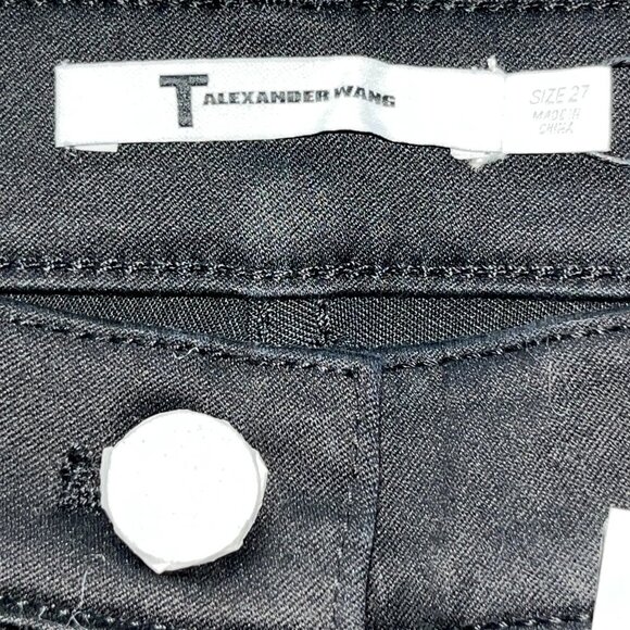 ALEXANDER WANG "T" BLACKEST BLACK CIGARETTE Stretch Jeans - New with Tags - 27 - Picture 9 of 13